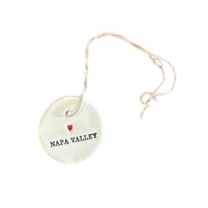 Napa Valley Ceramic Wine Charm Bottle Tag
